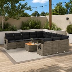 12 Piece Grey Modular Garden Sofa Set for Outdoor Spaces