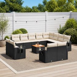 High-Quality 13-Piece Modular Outdoor Sofa Set in Black