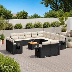 High-Quality 14 Piece Outdoor Modular Sofa Set in Black