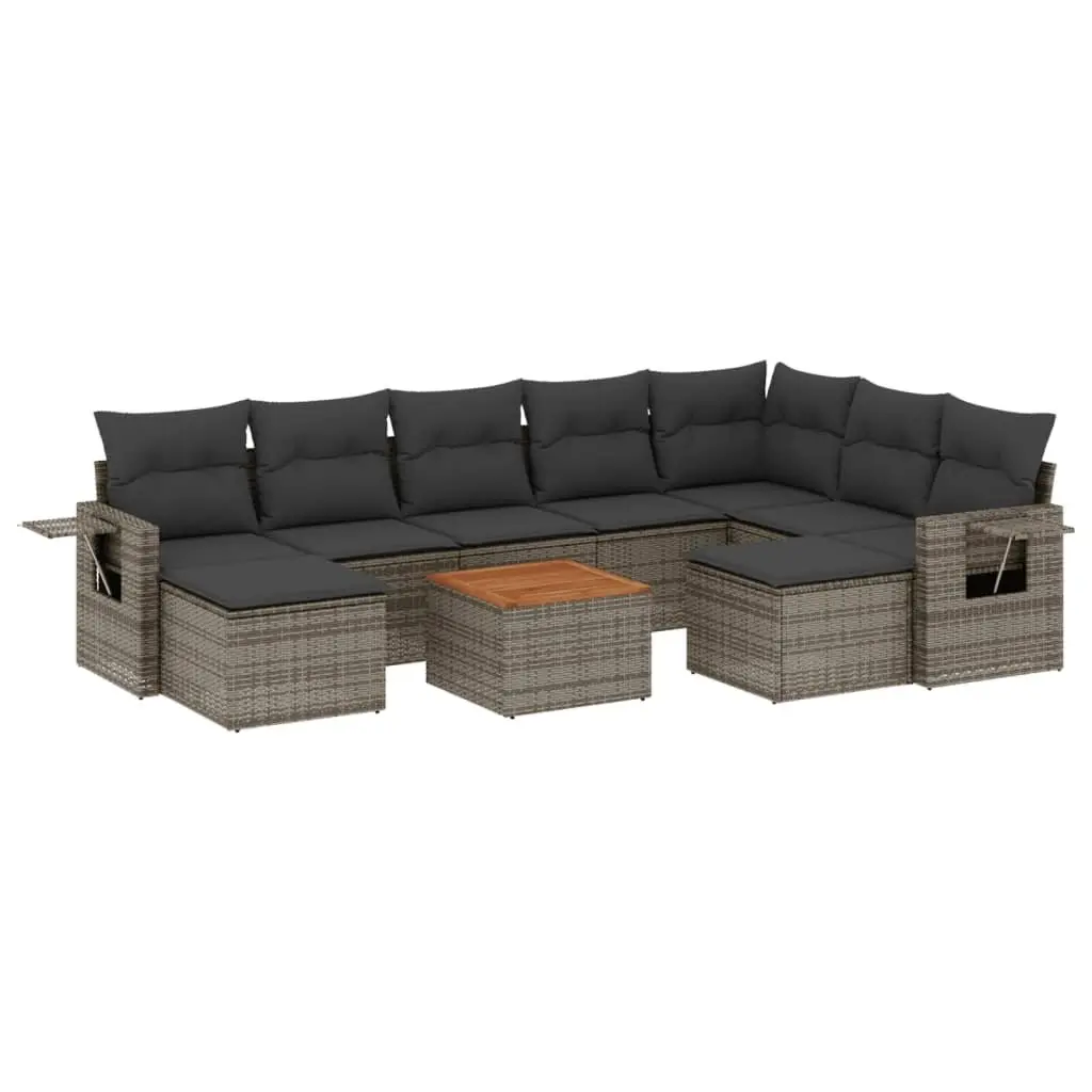 10-Piece Outdoor Sectional Sofa Set in Grey