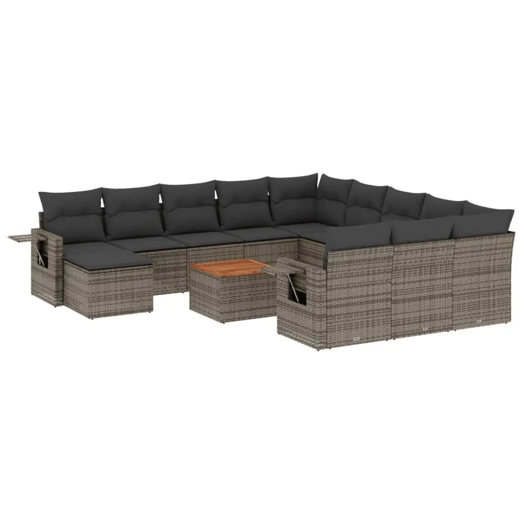 13-Piece Grey Outdoor Sectional Sofa Set