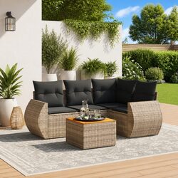 Exceptional 5 Piece Outdoor Garden Sofa Set in Grey