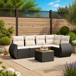 Sturdy Outdoor Garden Sofa Set - 6 Piece Patio Furniture