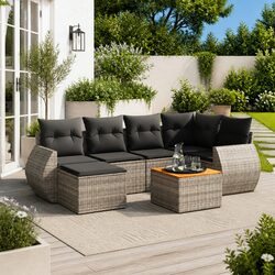 Premium 7 Piece Outdoor Patio Sofa Set with Cushions