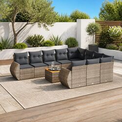 11 Piece Grey Garden Sofa Set for Outdoor Comfort