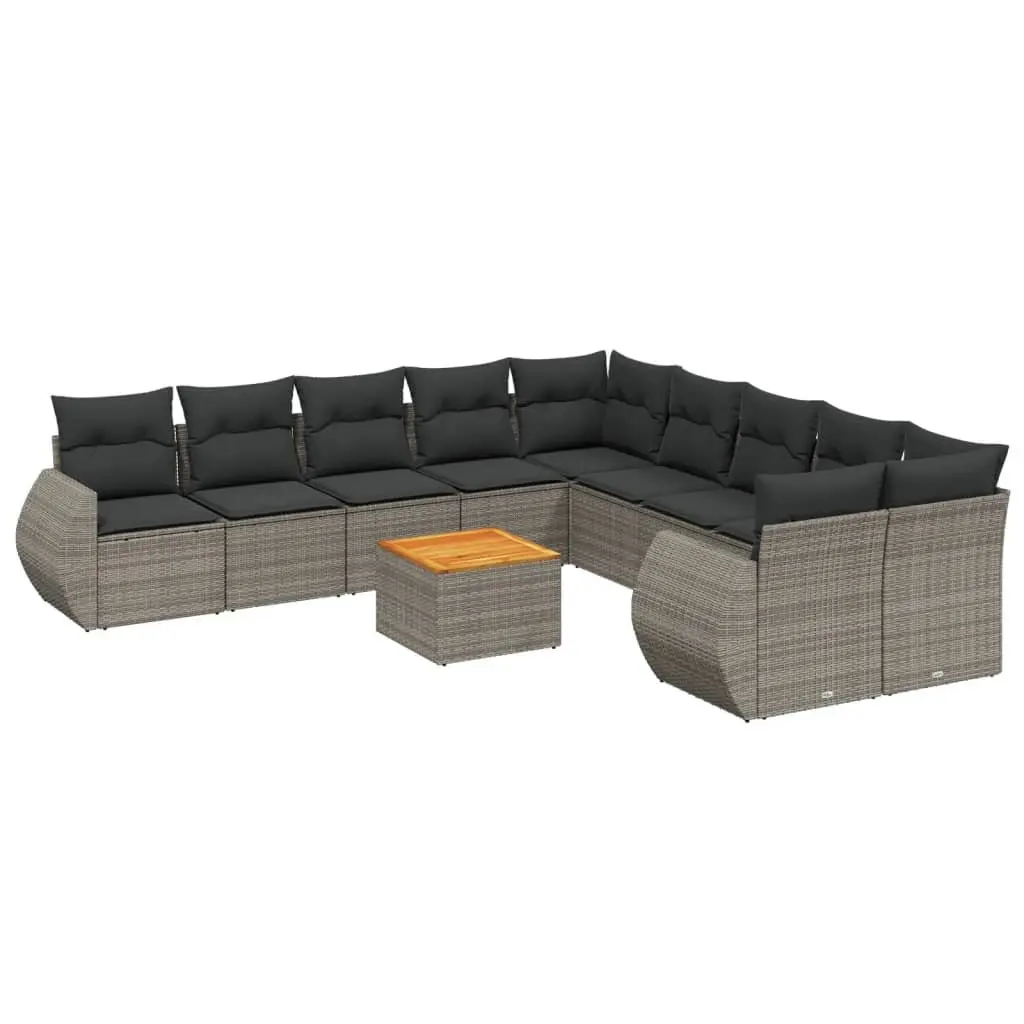 Garden Sofa Set 11 Piece Grey Outdoor Furniture