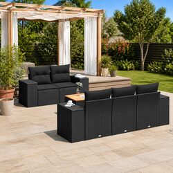 Durable 6 Piece Outdoor Garden Sofa Set with Cushions