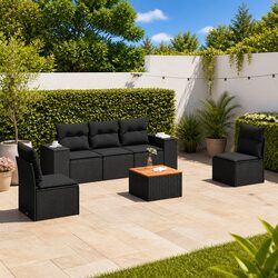 Premium 6 Piece Outdoor Garden Sofa Set with Cushions