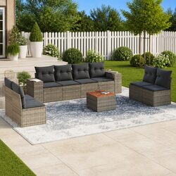 High-Quality 9 Piece Outdoor Garden Sofa Set in Grey