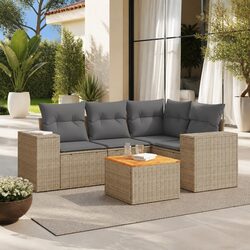 High-Quality 5 Piece Garden Sofa Set with Cushions