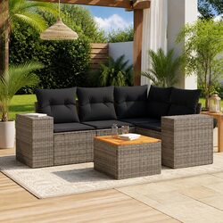 Durable 5 Piece Garden Sofa Set with Cushions Grey