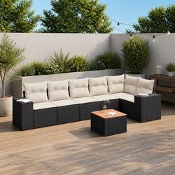 Exceptional 7 Piece Garden Sofa Set with Cushions