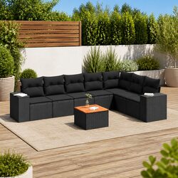 Durable 8 Piece Outdoor Garden Sofa Set with Cushions