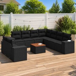 10 Piece Durable Outdoor Garden Sofa Set with Cushions
