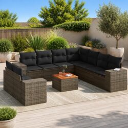 Premium 10 Piece Grey Modular Garden Sofa Set