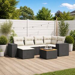 Sturdy 7 Piece Outdoor Patio Sofa Set with Cushions