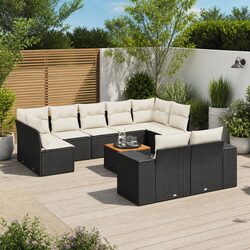 Durable 10 Piece Outdoor Garden Sofa Set with Cushions