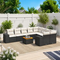 Durable 10 Piece Garden Sofa Set for Outdoor Spaces