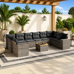 Premium 11-Piece Grey Garden Sofa Set for Outdoor Spaces
