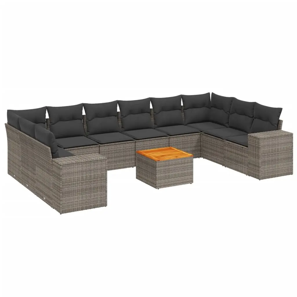 11-Piece Grey Garden Sofa Set for Outdoor Spaces
