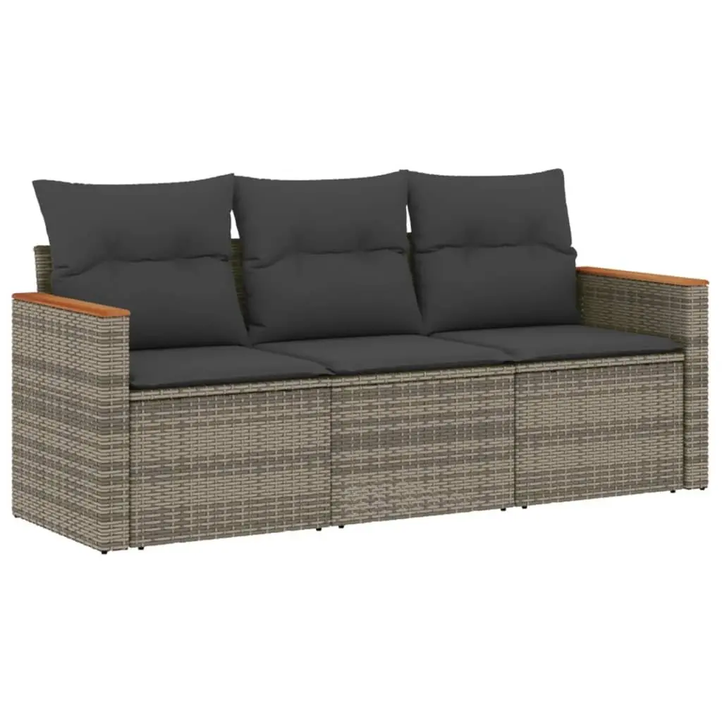 Garden Sofa Set 3 Piece Outdoor Furniture Patio Lounge Grey Modular Seating