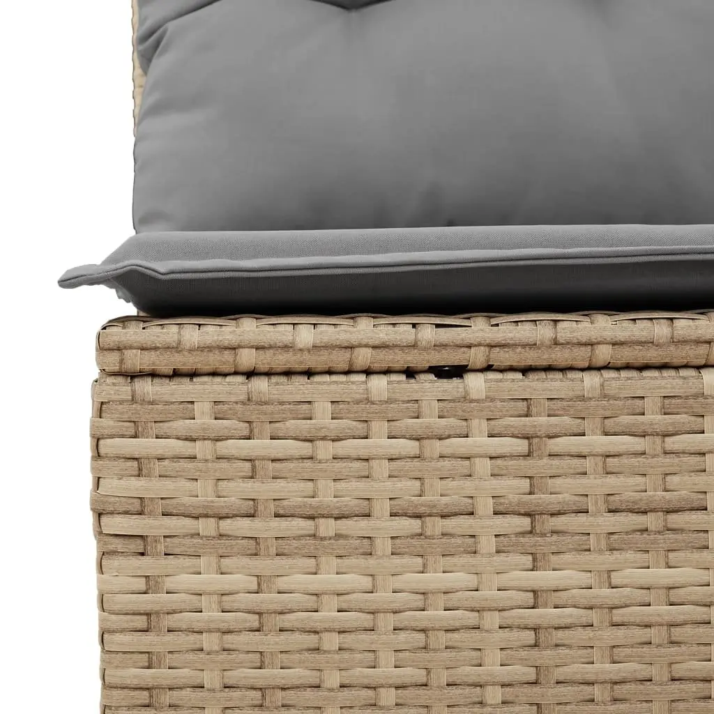 Garden Sofa Set PE Rattan 4 Piece Outdoor Furniture Modular Beige Cushions