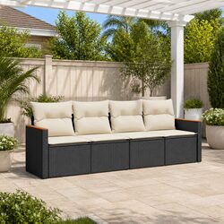 Durable 4 Piece Garden Sofa Set with Cushions