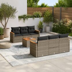 High-Quality 7 Piece Grey Garden Sofa Set for Outdoors