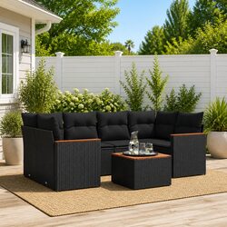 Durable 7 Piece Garden Sofa Set for Outdoor Use