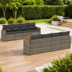 9-Piece Modular Outdoor Furniture Set in Grey