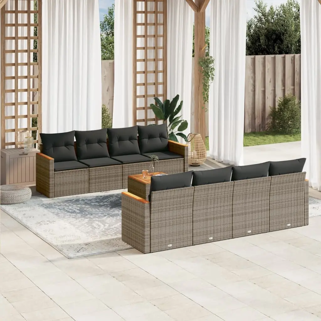 9-Piece Modular Outdoor Furniture Set in Grey