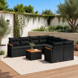 Stylish 9 Piece Outdoor Garden Sofa Set with Cushions