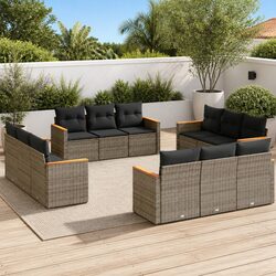 Premium 12 Piece Modular Garden Sofa Set in Grey