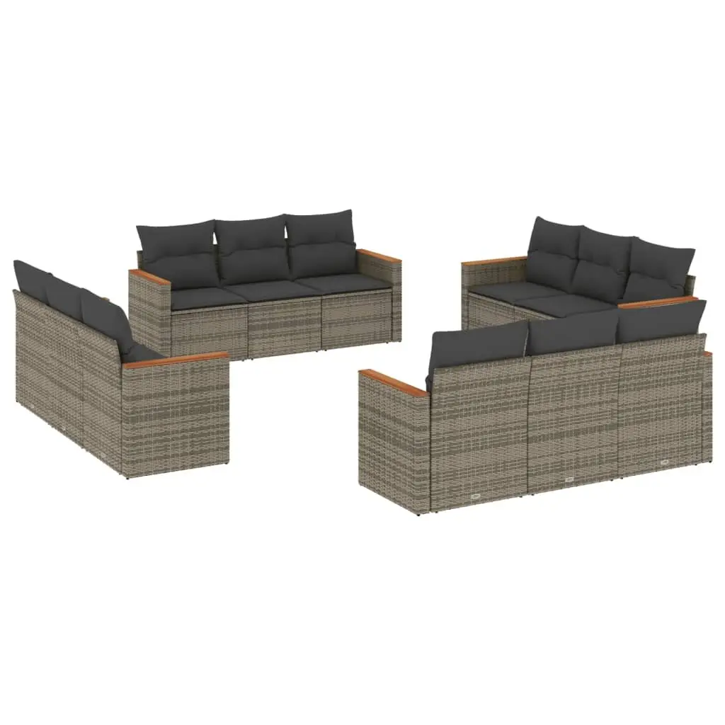 12 Piece Modular Garden Sofa Set in Grey