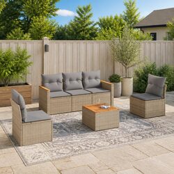 Durable 6-Piece Garden Sofa Set for Outdoor Comfort