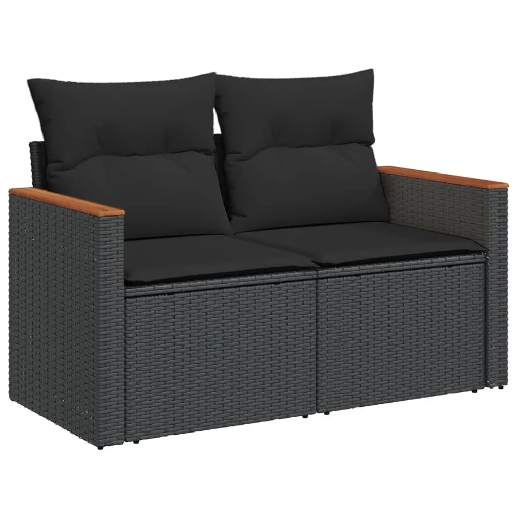 Black 8-Piece Modular Garden Sofa Set for Outdoor Spaces
