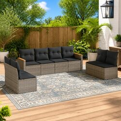 Durable 8-Piece Garden Sofa Set in Grey for Outdoor Spaces