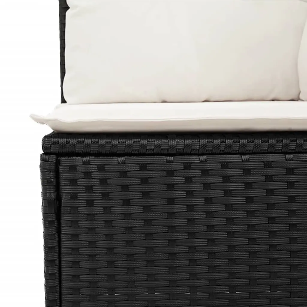 Garden Sofa Set PE Rattan 5 Piece Outdoor Patio Furniture Black