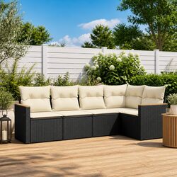 Black Modular Lounge Set 5 Piece Outdoor Furniture