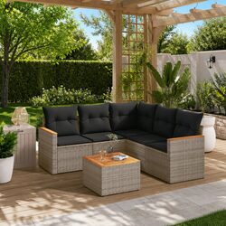 Sturdy 6 Piece Garden Sofa Set for Outdoor Spaces