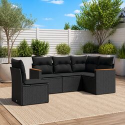 Durable 5 Piece Modular Garden Sofa Set with Cushions