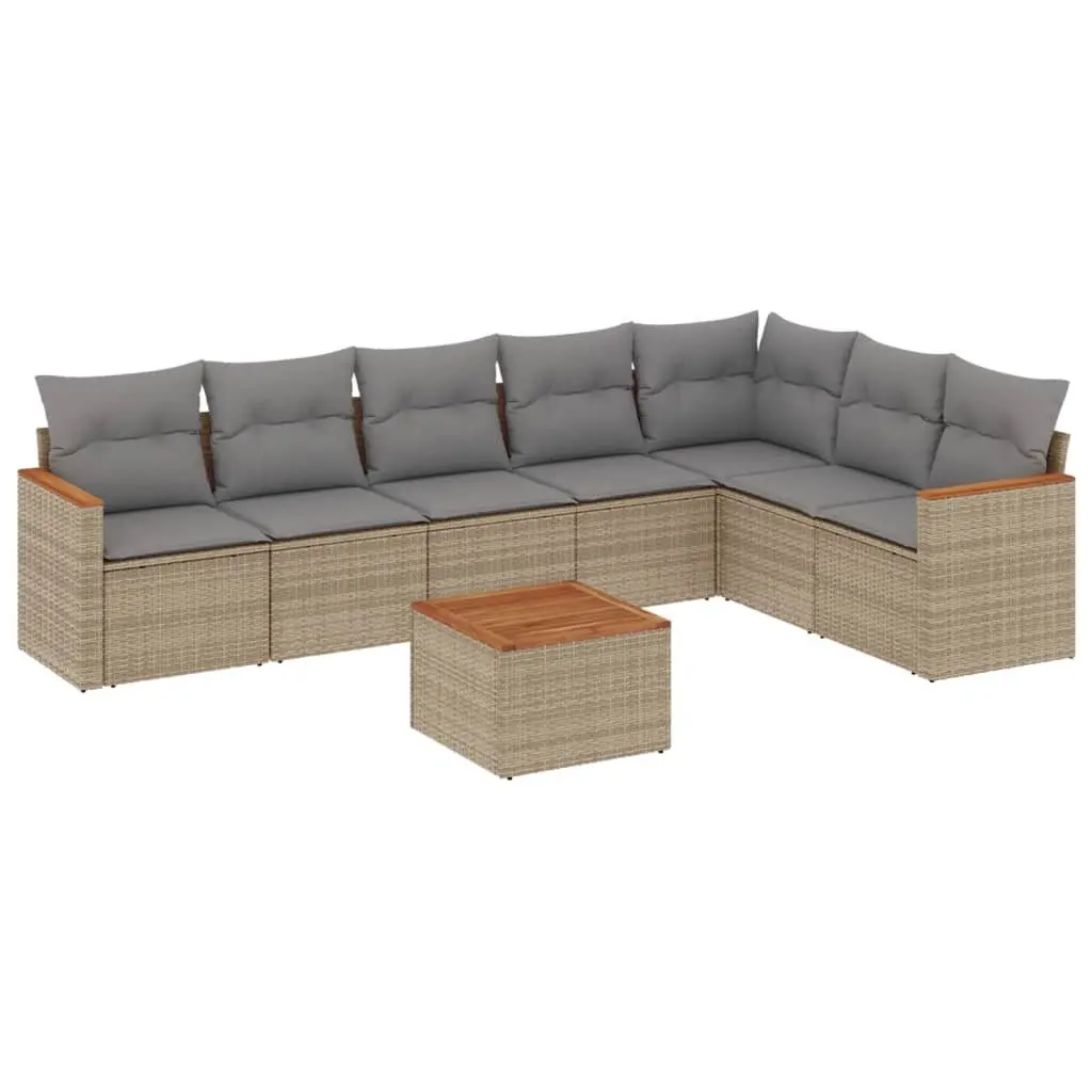 Beige 8-Piece Garden Sofa Set with Durable Construction