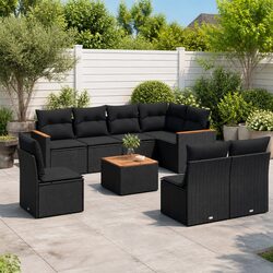 Durable 9 Piece Garden Sofa Set for Outdoor Comfort