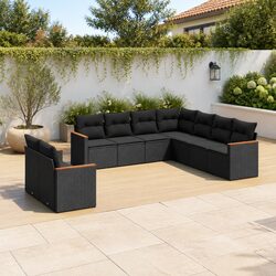 9-Piece Modular Outdoor Sofa Set with Cushions