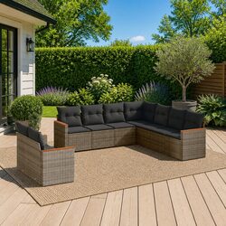 Durable 9 Piece Modular Garden Sofa Set for Outdoor Use