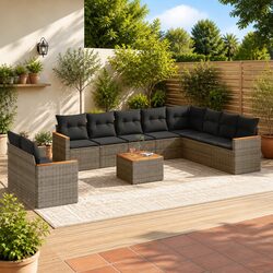 Grey 11 Piece Garden Sofa Set for Outdoor Spaces