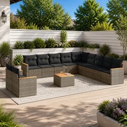 12-Piece Grey Modular Garden Sofa Set for Outdoor Spaces