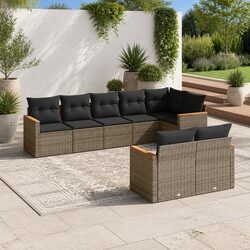 Durable 8-Piece Grey Modular Garden Sofa Set