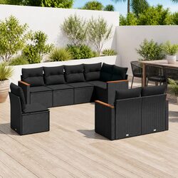 Durable 8 Piece Outdoor Garden Sofa Set with Cushions