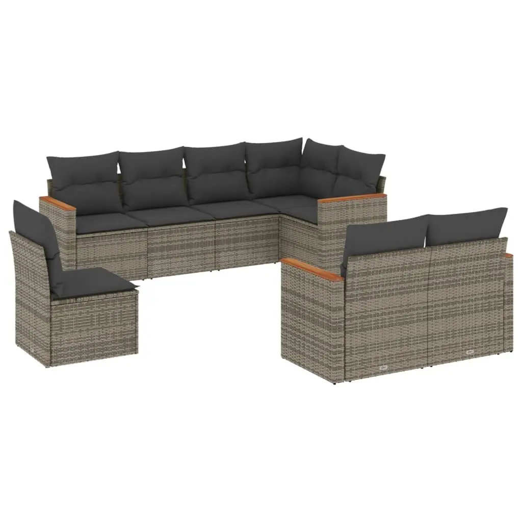 Grey Modular 8-Piece Outdoor Garden Sofa Set